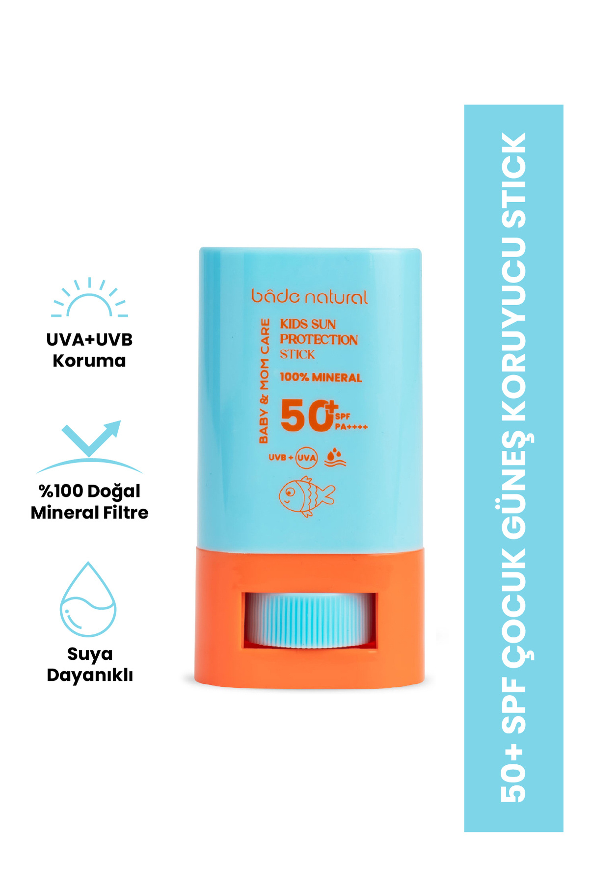 Bade Natural 0 Doğal Ve Mineral Filtreli 50 Spf Yüksek Korumalı Çocuk Güneş Koruyucu Stick 16g