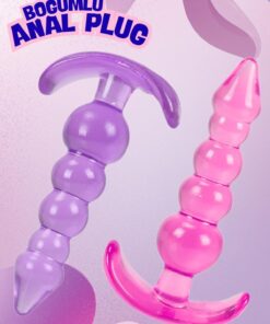 Lolita Shop Anal Genişletici Alıştırıcı Açıcı Boğumlu Yumuşak Esnek Jel Dokuda Anal Tıkaç Plug