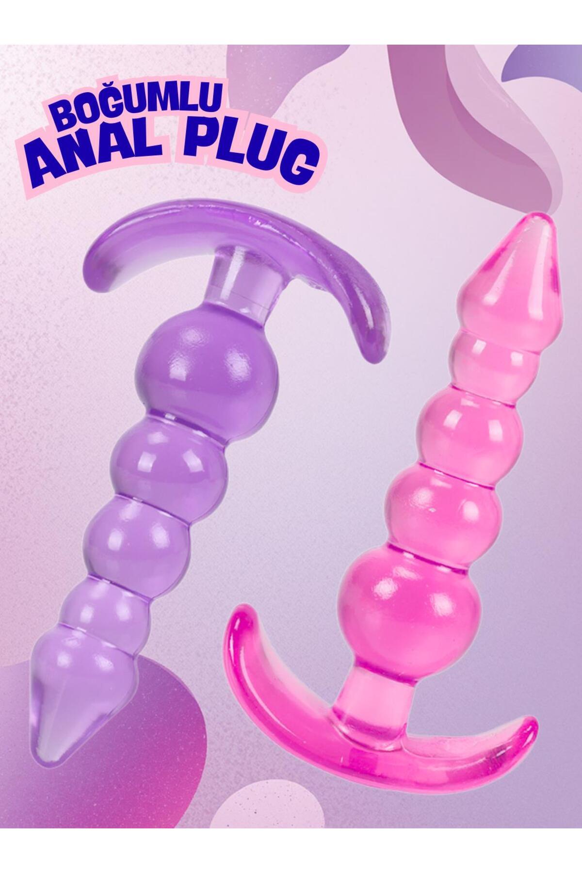 Lolita Shop Anal Genişletici Alıştırıcı Açıcı Boğumlu Yumuşak Esnek Jel Dokuda Anal Tıkaç Plug
