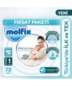 Molfix Premium Fırsat Paketi 1 Beden 72 Adet