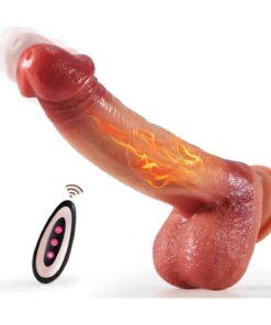 CD MARKETİNG İleri Geri Hareketli Isıtmalı Uzaktan Kumandalı Titreşimli Realistik Vibratör,yapay Penis22cm