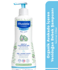 Mustela Organik Avokado İçeren Yenidoğan Bebek Göz Yakmayan Şampuanı Saç, Vücut 500 ml