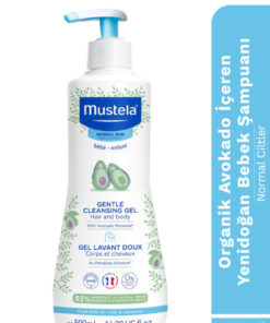 Mustela Organik Avokado İçeren Yenidoğan Bebek Göz Yakmayan Şampuanı Saç, Vücut 500 ml