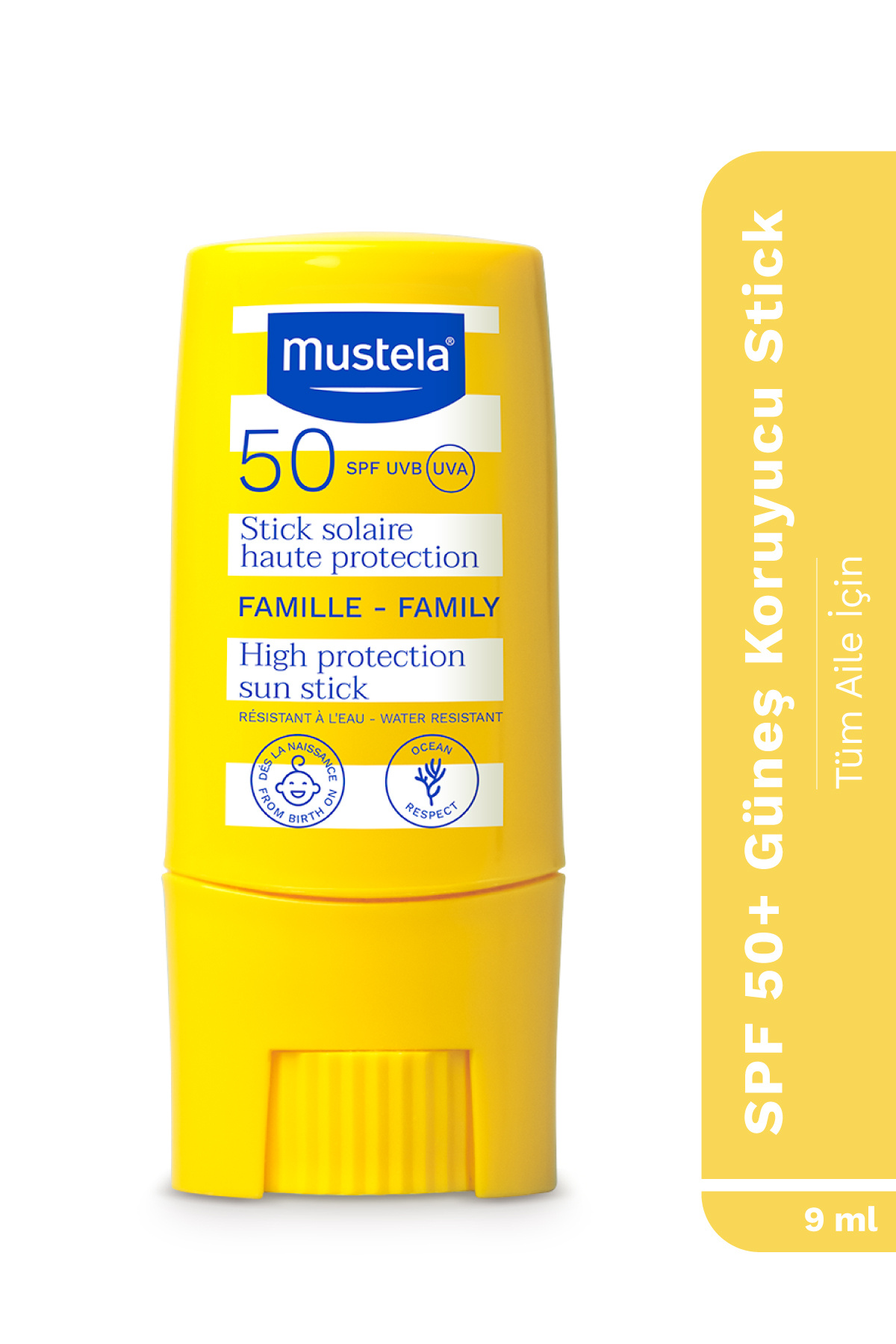 Mustela Tüm Aile Için Spf 50 Çok Yüksek Koruma Faktörlü Güneş Stick 9 Ml 3504105037772