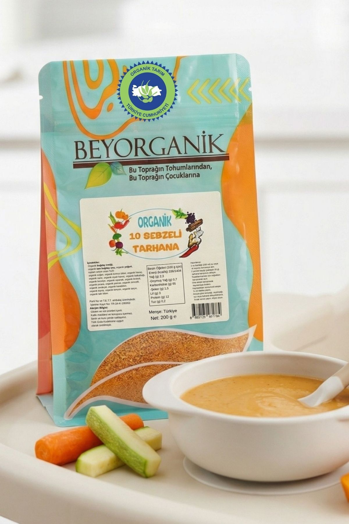 BEYORGANİK Organik 10 Sebzeli Tarhana (10 SEBZELİ) (PESTİSİT VE AFLATOKSİN ANALİZLİ) 200gr
