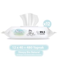 Sleepy Bio Natural Yenidoğan Islak Bebek Bakım Havlusu 12x40 (480 YAPRAK)