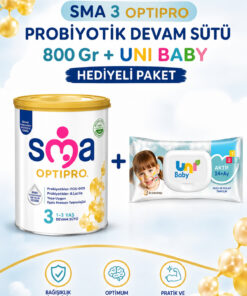 SMA 3 Optipro Probiyotik Devam Sütü 800 Gr + Uni Baby Islak Mendil Hediyeli