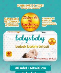 Baby&Baby Bebek Bakım Örtüsü 60x60cm Alt Açma Bezi 30'lu Paket