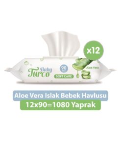 Baby Turco Softcare Aloe Vera Islak Bebek Havlusu 12x90 Yaprak
