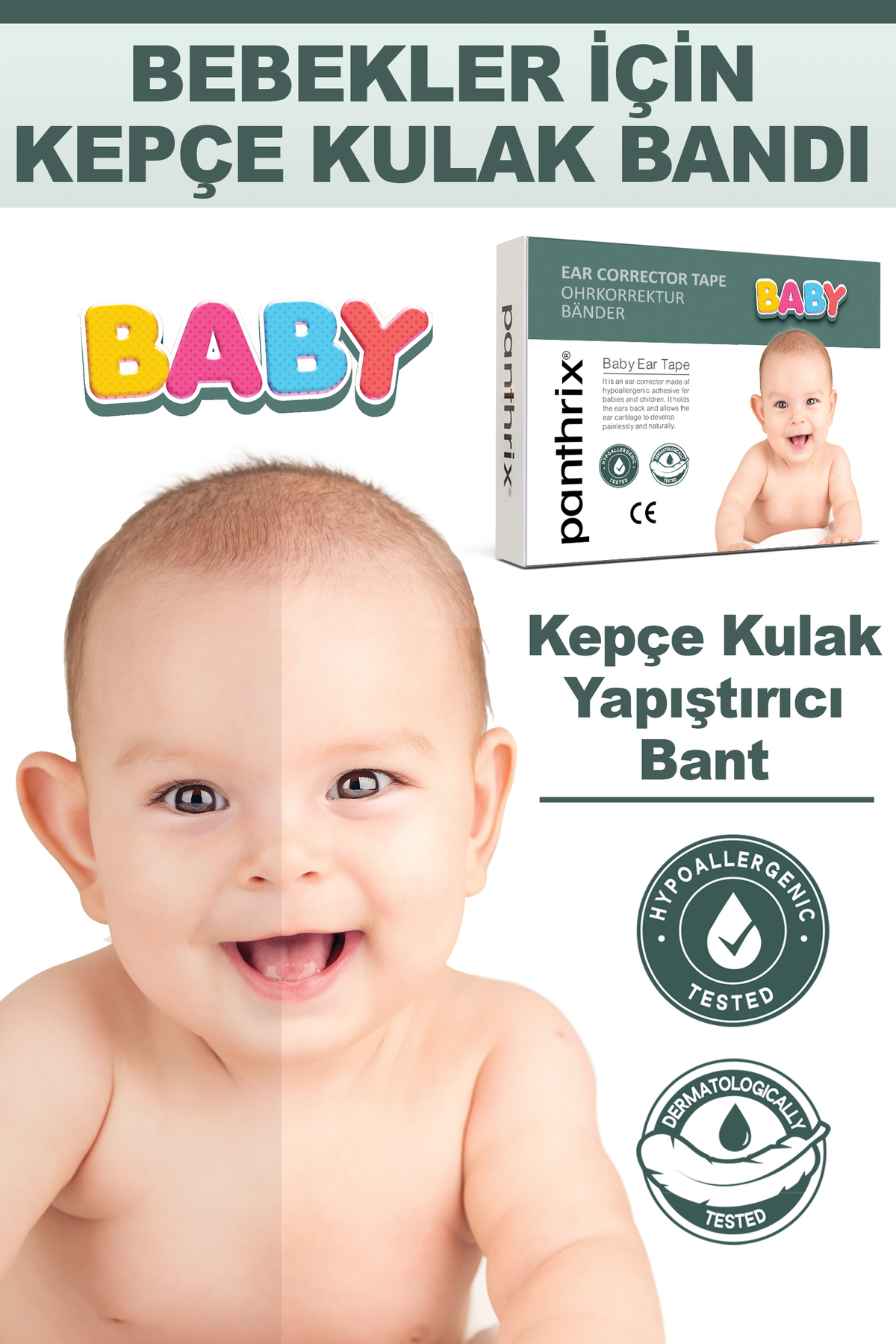 Panthrix Bebekler Için Kepçe Kulak Bandı, Baby Kepçe Kulak Bandı