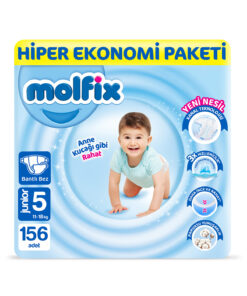 Molfix Bebek Bezi 5 Beden Junior Hiper Ekonomi Paketi 156 Adet