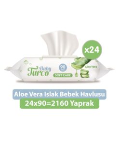 Baby Turco Softcare Aloe Vera Islak Bebek Havlusu 24x90 Yaprak