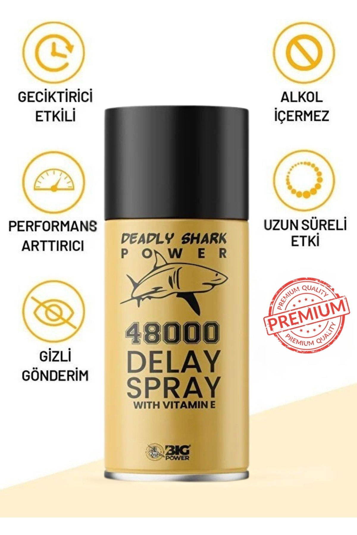 BİG POWER Erkekler İçin Geliştirilmiş Géciktirici Sprey Ekstra Etkili Premıum A-kalite 75-80 Kullanımlık