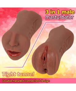 Lolita Shop 3 Girişli Oral Vajina Anal Esmer 21 Cm Ağız Dil Ve Diş Yapısı Et Dokusunda Suni Mastürbatör