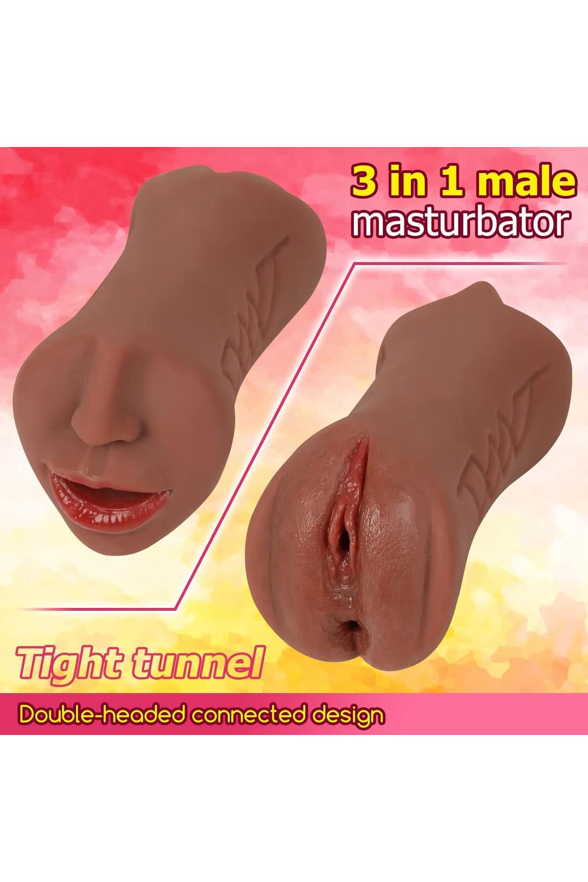 Lolita Shop 3 Girişli Oral Vajina Anal Esmer 21 Cm Ağız Dil Ve Diş Yapısı Et Dokusunda Suni Mastürbatör