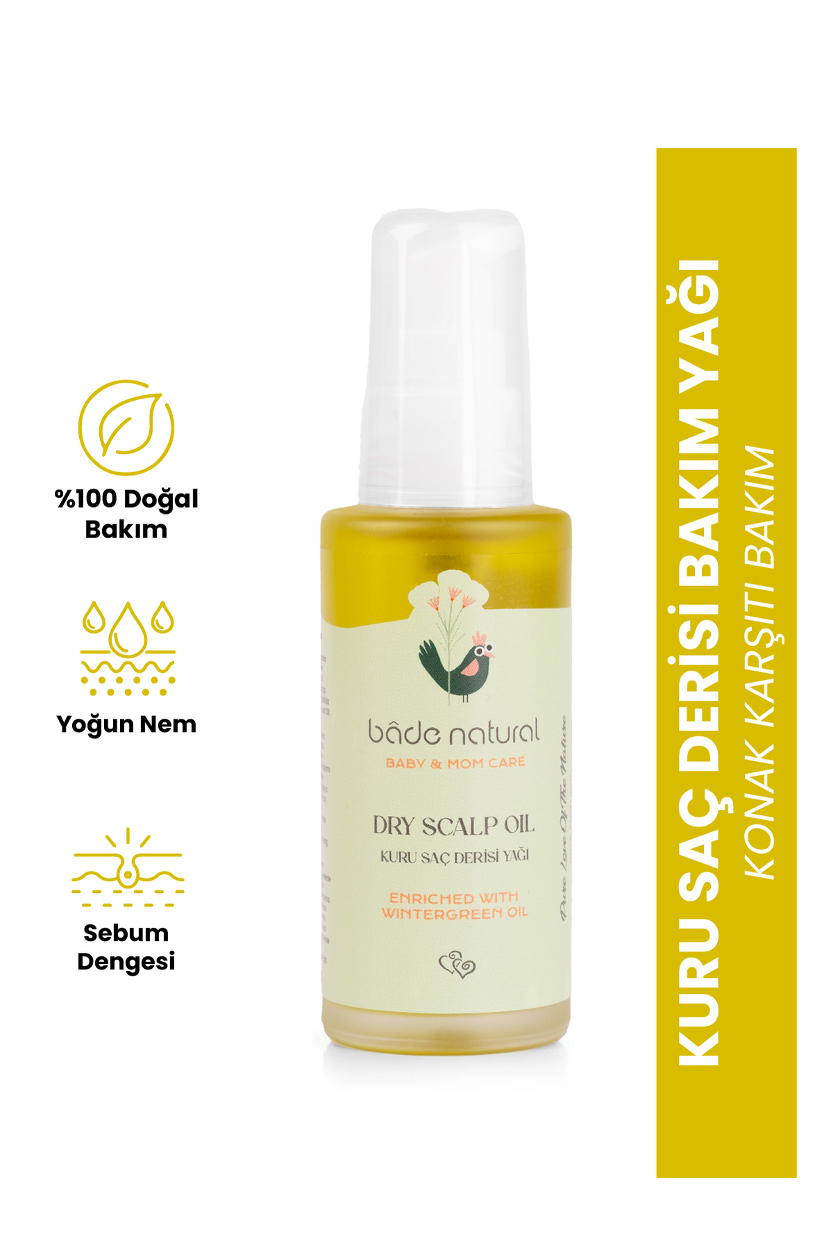 Bade Natural Bebek Kuru Saç Derisi 0 Doğal Bakım Yağı 50 ml