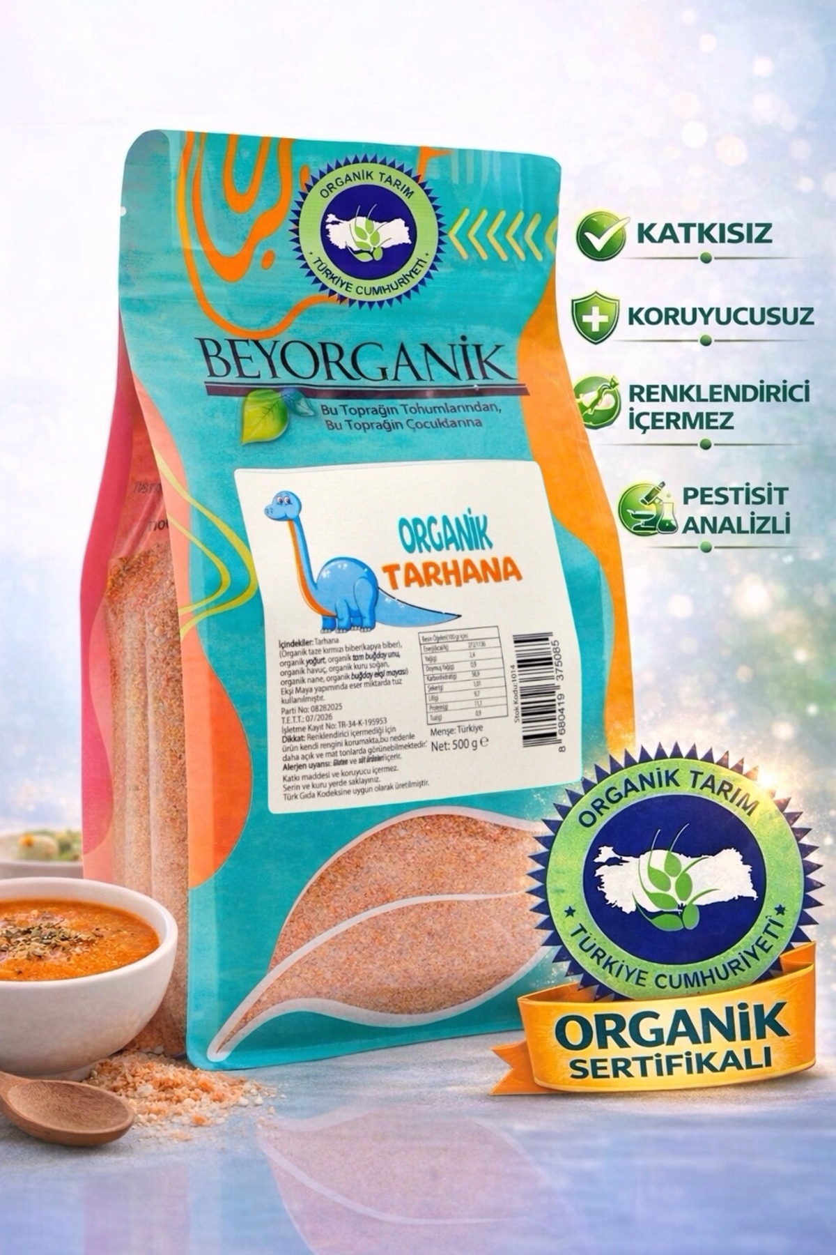 BEYORGANİK Organik Bebek Tarhanası 500gr (PESTİSİT VE AFLATOKSİN ANALİZLİ)