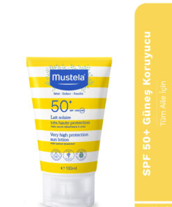 Mustela Spf 50 Yüksek Koruma Yüz Vücut Güneş Koruyucu Suya Dayanıklı Tüm Ciltler Bebek Çocuk Yetişkin 100ml