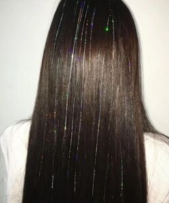 Genel Markalar Gri Renk Simli Saç Aksesurı/ Saç Işıltısı Yan Postiş Hair Tinsel Shiny Hair