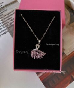 ASNA JEWELLERY Kadın Pembe Kuğulu Pink Swan Taşlı Gümüş Çelik Kolye kutusuz Fiyat
