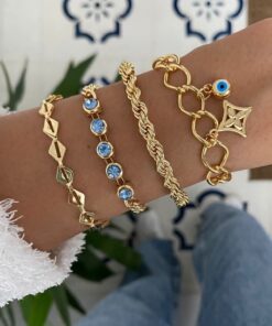 MagicStone Turquoise Stone Dörtlü Kombin Bileklik