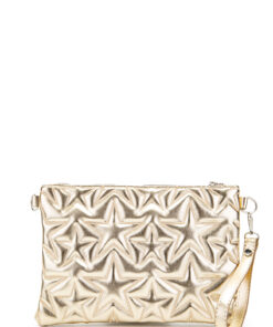 minebag Yıldız Dikişli Clutch Star Kadın Çanta Gold Rugan