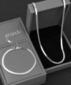 GrandeAccessory Sevgililer Gününe Özel Gümüş İtalyan Kolye Ve Bileklik Seti