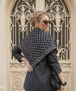 tarzınısec Siyah Beyaz Puantiye Model Fular Bandana Şal Estascarf 70x70 Cm