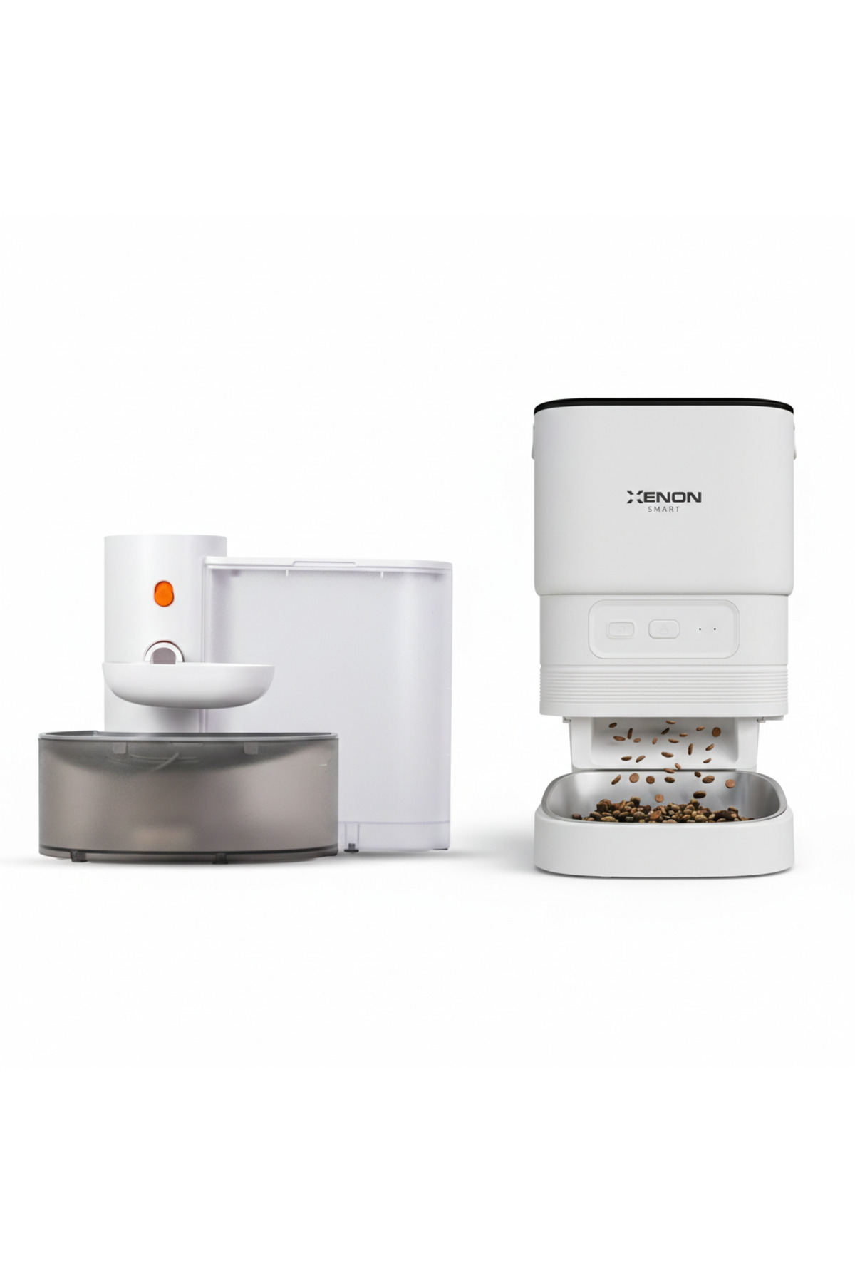 Xenon Smart Akıllı Kedi Besleme Set Wi-Fi Kedi Mama Kabı Çelik Kase, 3L Kablosuz Otomatik Su Pınarı Şarjlı