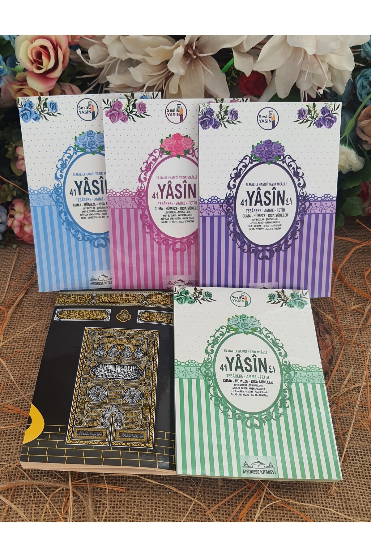 Medrese Yayınları Yasin Cüzü Kitabı 10 Adet Mevlüt Seti Hac Umre Doğum Cenaze Hediyelik Telefonda Sesli Dinleme 5 Renk