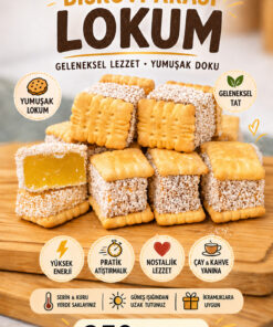 ÜLKÜ KURUYEMİŞ (250 Gr) Lokmalık Mini Bisküvili Arası Lokum Hediyelik Tatlı Atıştırmalık