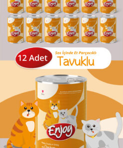 Enjoy Tavuklu Kedi Konservesi Sos İçinde Et Parçacıklı 400 Gr x12