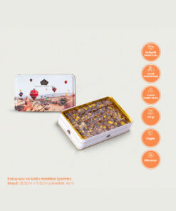 Çerez Pazarı Çifte Kavrulmuş Extra Antep Fıstıklı Lokum Hediyelik Metal Kutuda 370gr