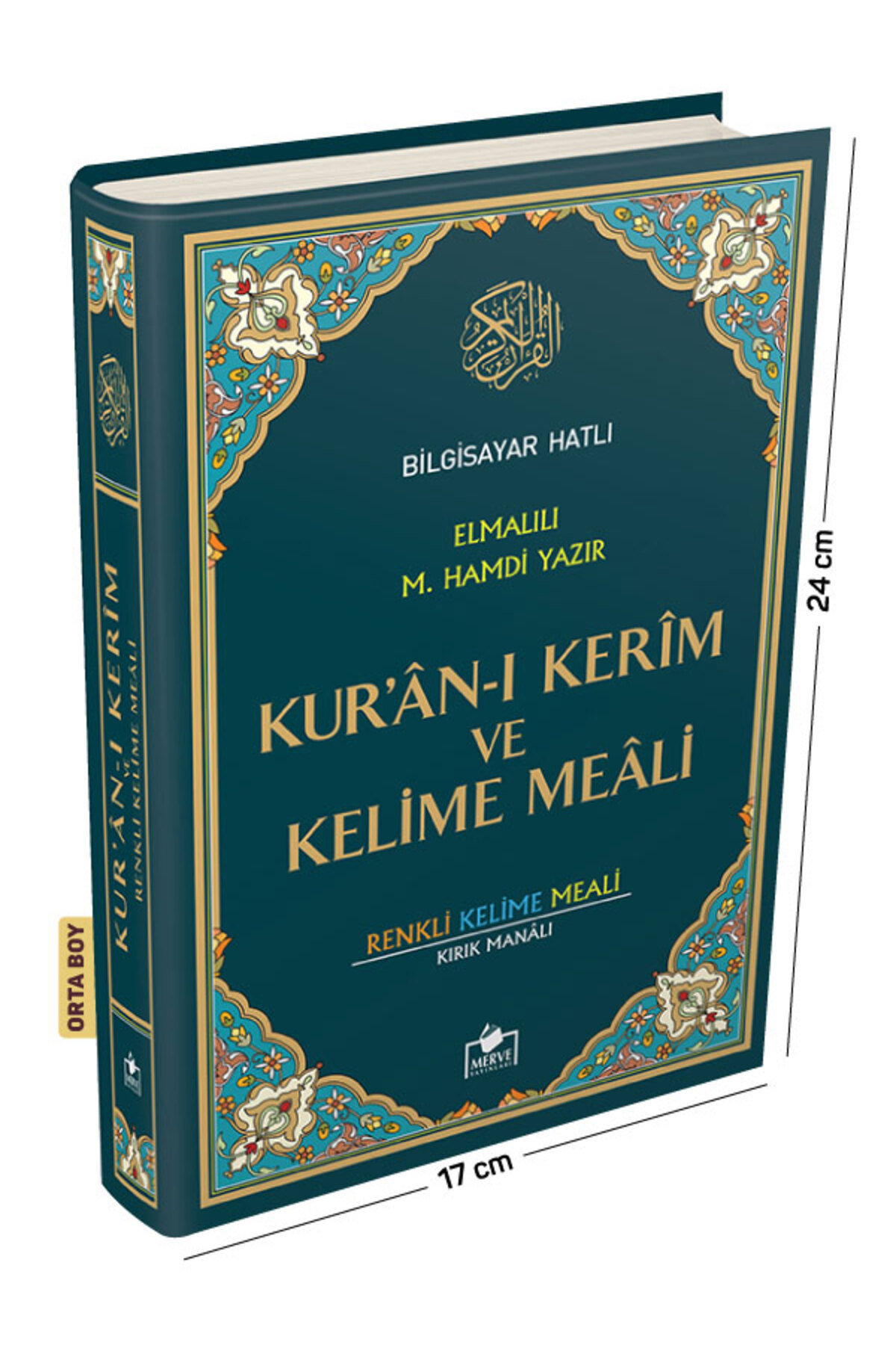 Merve Yayınları Kuranı Kerim Bilgisayar Hatlı Renkli Kelime Meali Yeşil Renk Orta Boy -