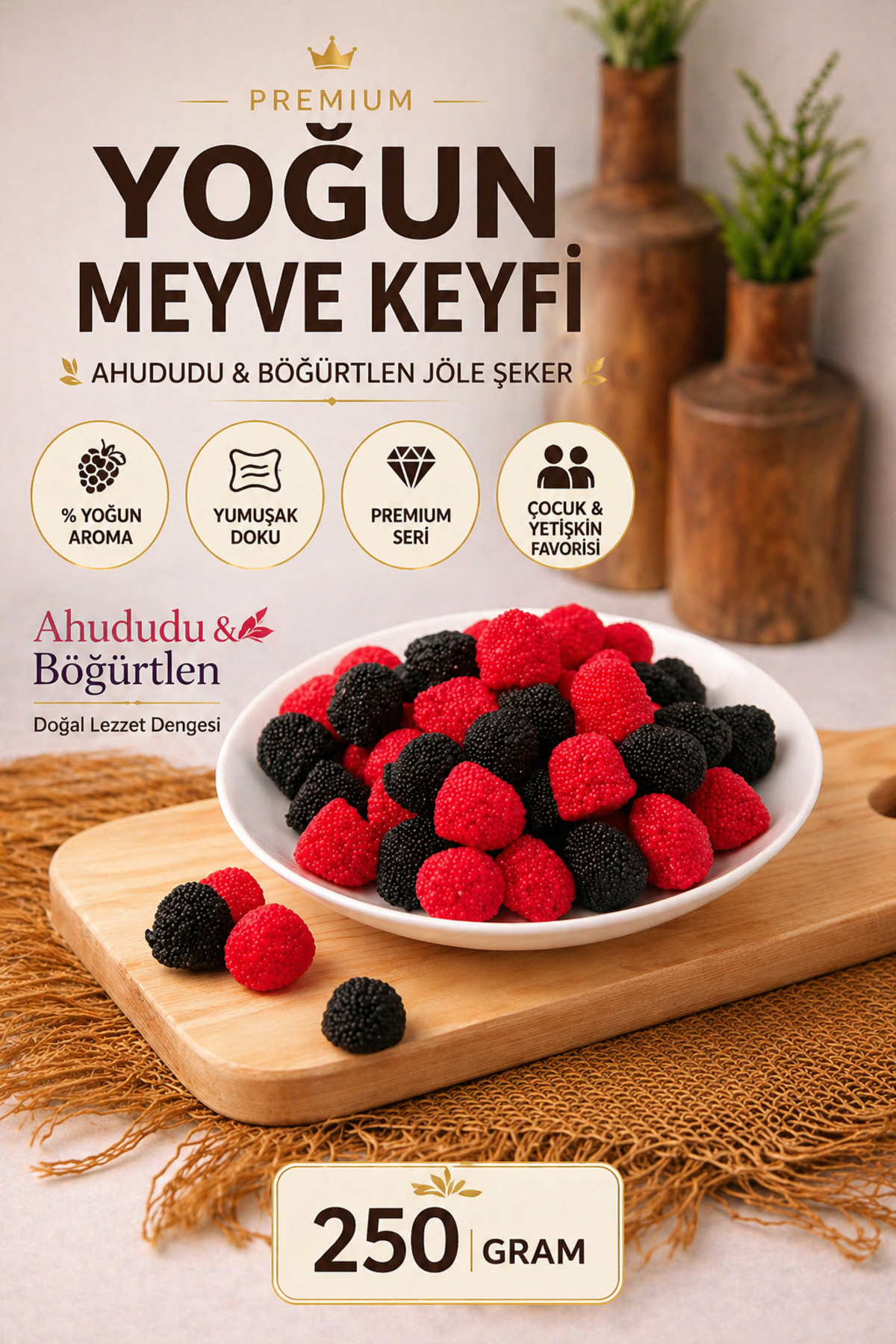 ÜLKÜ KURUYEMİŞ (250 GR) Ağududu & Böğürtlen Aromalı Jelibon Jöle Tatlı Atıştırmalık
