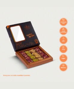 Çerez Pazarı Deri Kutuda Kral Lokum 250g Karışık Spesiyal Antep Fıstıklı