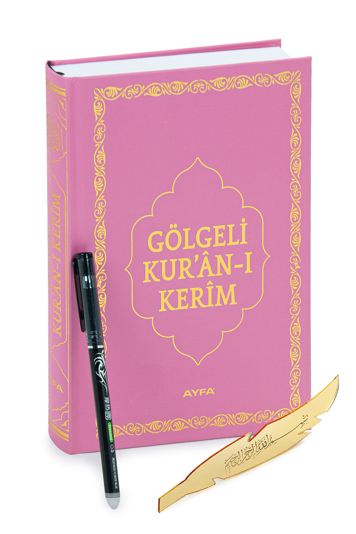 ihvan online Silinebilir Kalemli Yazılabilir Arapça Gölgeli Kuranı Kerim - Pembe