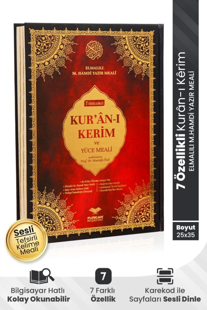 Furkan Neşriyat Kuranı Kerim 7 Özellikli Arapça Satır Arası Türkçe Okunuş Kelime Anlamı Meal Tecvidli Cami Boy