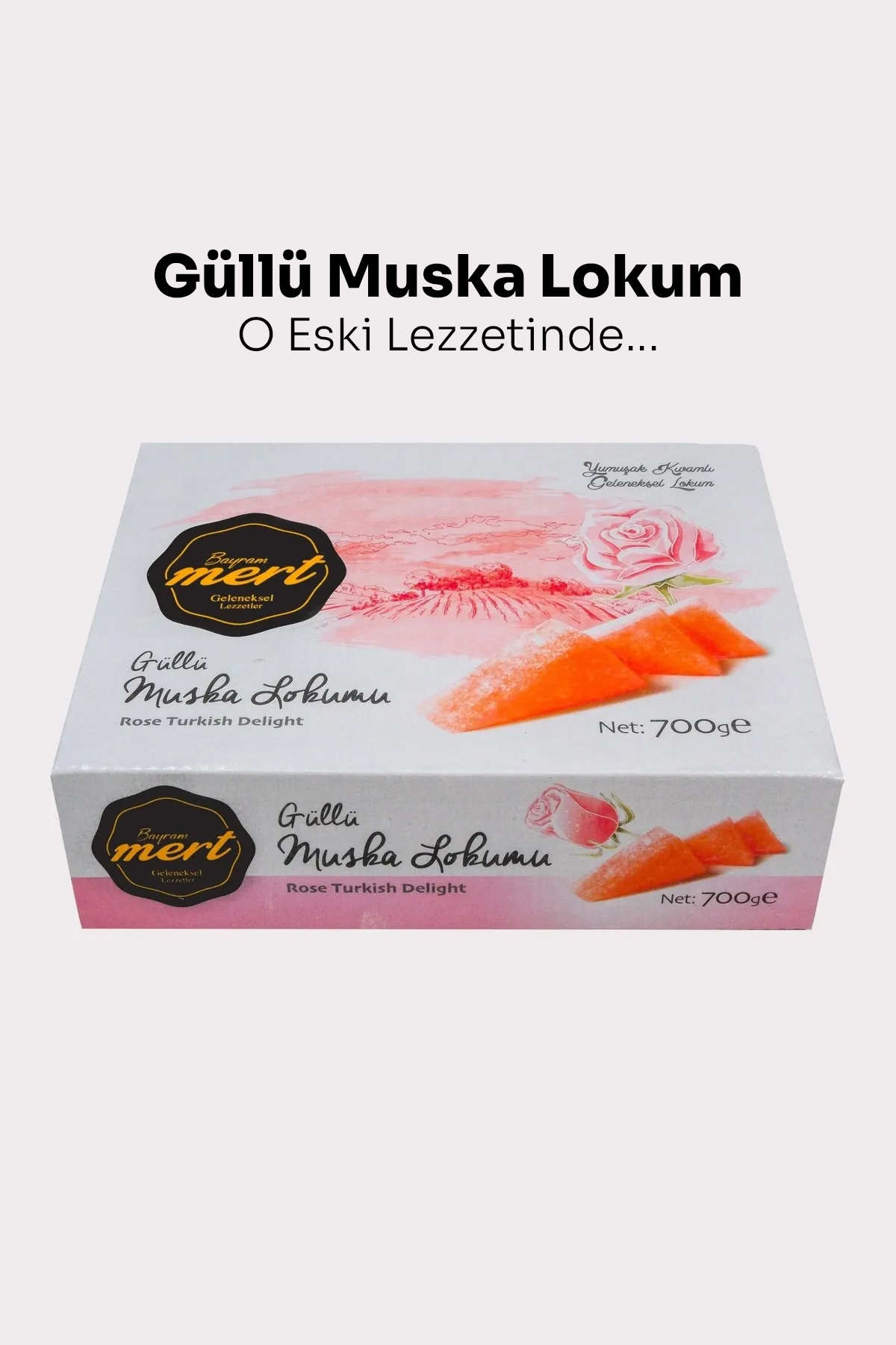BAYRAM MERT HELVA Güllü Muska Lokum (700 GR)