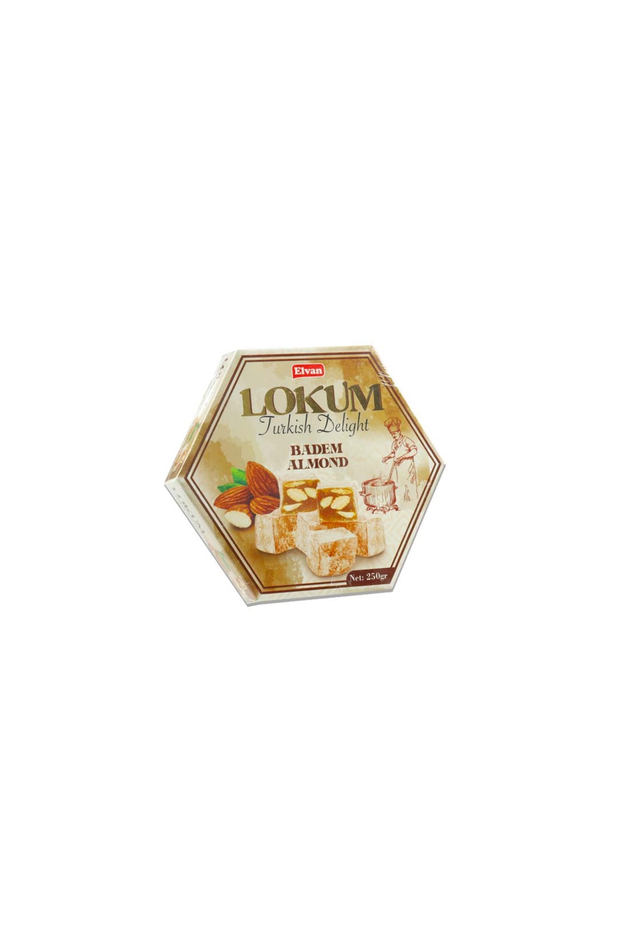 Elvan Bademli Lokum 250 Gr. ( 1 Paket)