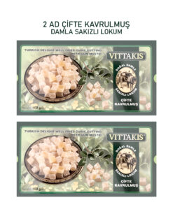 Damsak Gıda Vittakis Damla Sakızlı Çifte Kavrulmuş Lokum 400gr x2 **Fırsat Paketi**