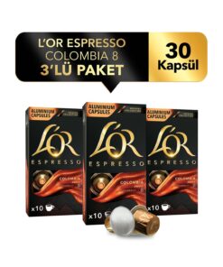 L'OR Espresso Origin Colombia Nespresso Uyumlu Alüminyum Kapsül Kahve 30'lu (10 x 3 paket)