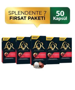 L'OR Splendente Intensity 7 Nespresso Uyumlu Alüminyum Kapsül Kahve Fırsat Paketi 10 Adet x 5 Paket
