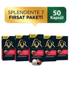 L'OR Splendente Intensity 7 Nespresso Uyumlu Alüminyum Kapsül Kahve Fırsat Paketi 10 Adet x 5 Paket