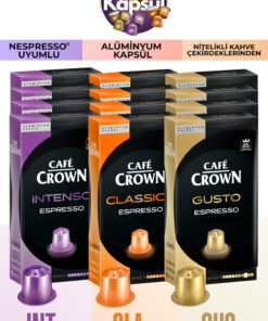 Cafe Crown 120'li Kapsül Kahve Nespresso Uyumlu Mega Paket - 120 Al 60 Öde!