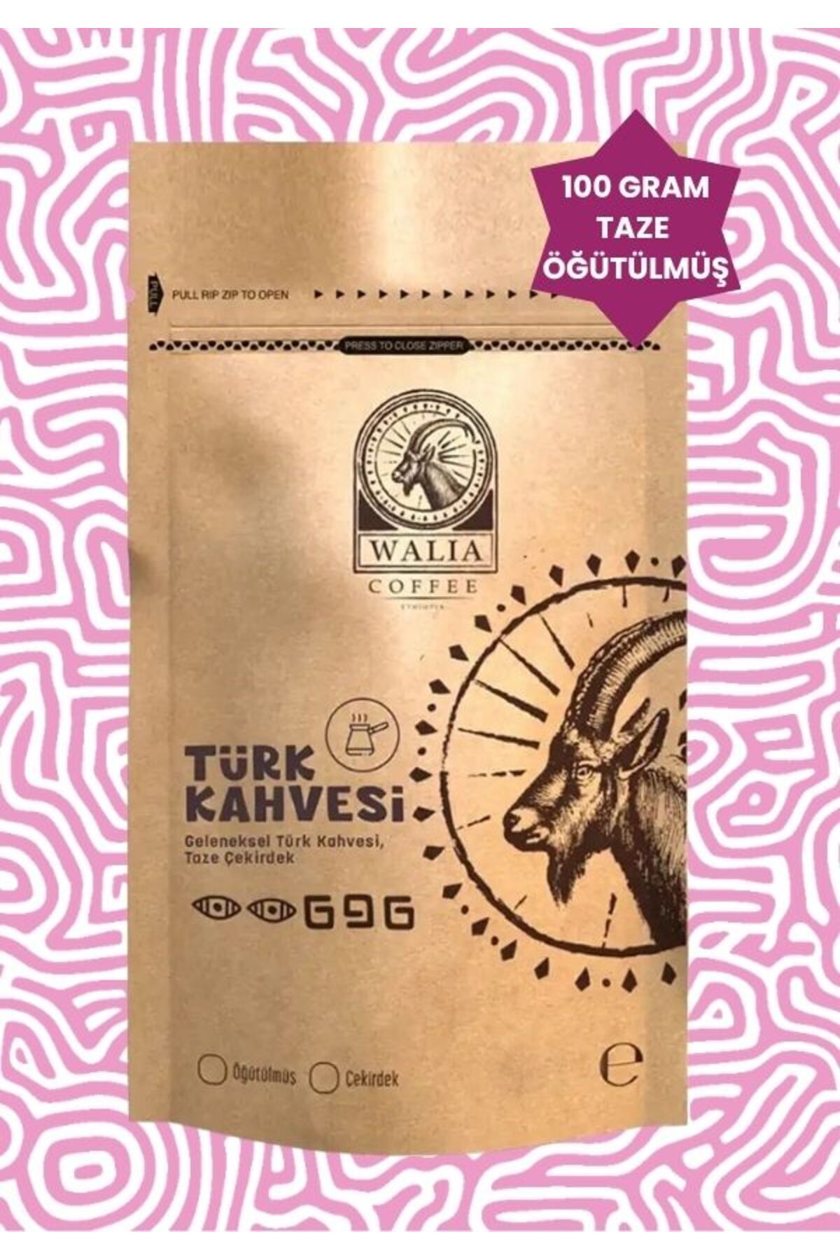 WALIA COFFEE ETHIOPIA TÜRK KAHVESİ 100 GR