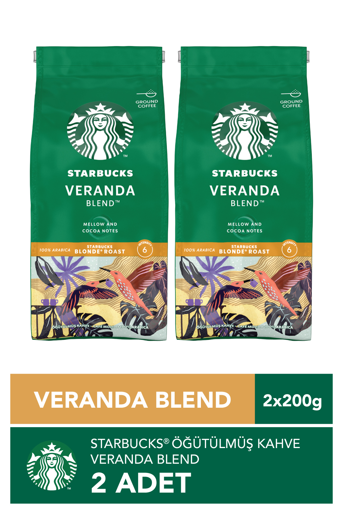 starbucks coffee 2 Adet Veranda Blend Öğütülmüş Kahve 2x200g
