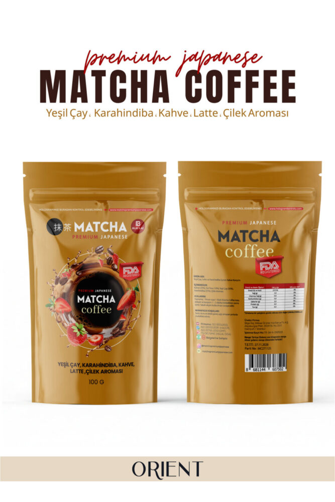 Bilge İlaç Matcha Premium Japanese Çilek Aromalı Matcha Coffee Kahve Latte & Kahve Karışımı 100 g - Görsel 2