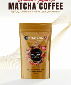 Bilge İlaç Matcha Premium Japanese Çilek Aromalı Matcha Coffee Kahve Latte & Kahve Karışımı 100 g