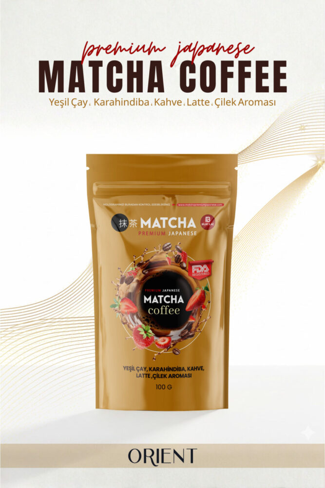 Bilge İlaç Matcha Premium Japanese Çilek Aromalı Matcha Coffee Kahve Latte & Kahve Karışımı 100 g